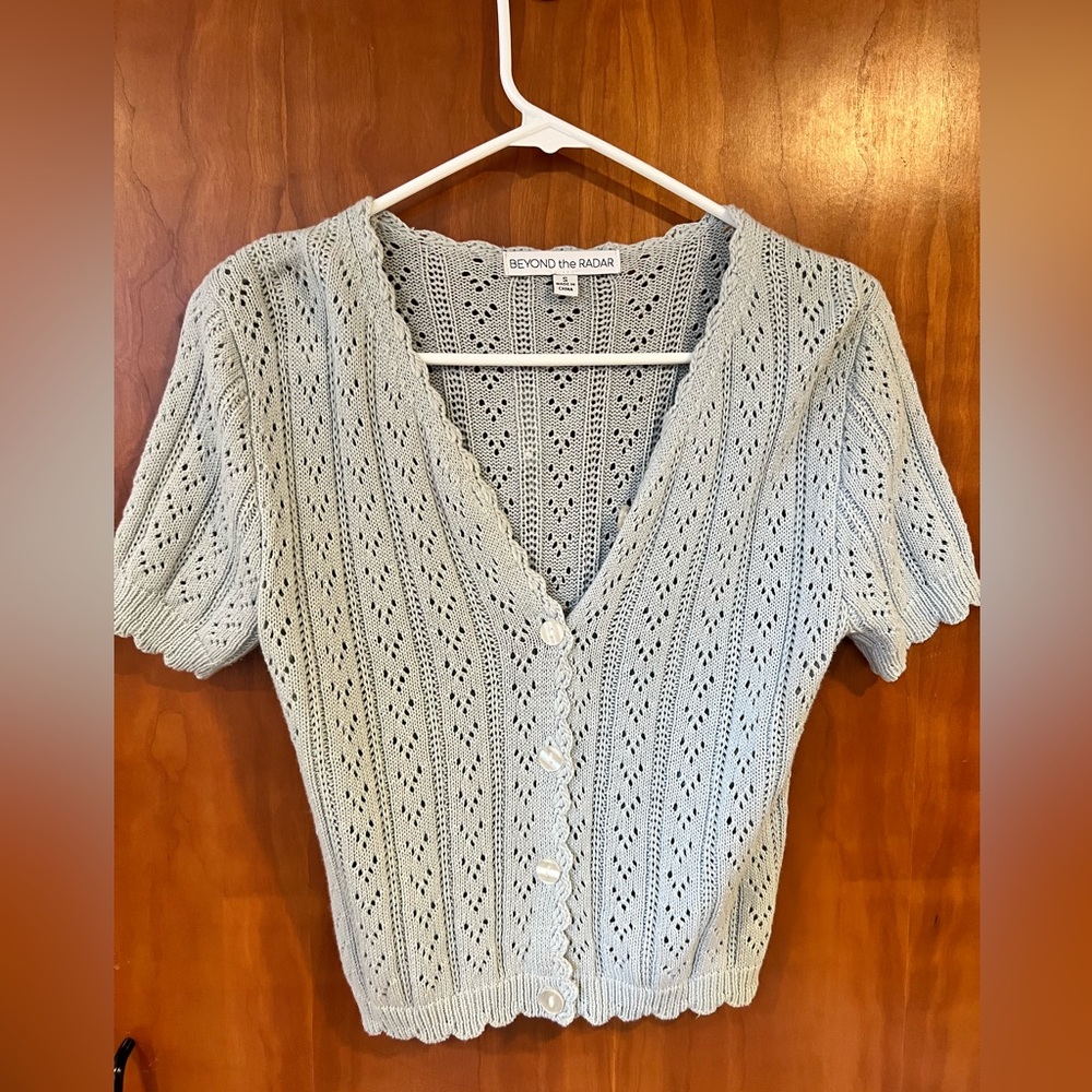 Women's Light Gray Cardigan Sweater
